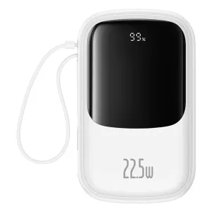 Baseus Qpow Pro  22.5W 20000Mah Power Bank With Built-In Type-C Cable White Flash Deal Alert