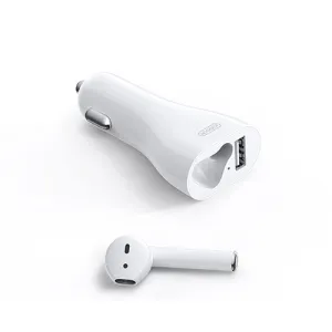 Gift Ideas Galore Joyroom Jr-Cp1 Car Charger With Bluetooth Earphone - White