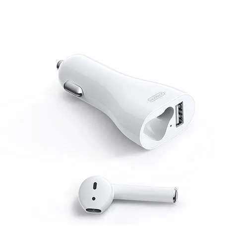 Gift Ideas Galore Joyroom Jr-Cp1 Car Charger With Bluetooth Earphone - White