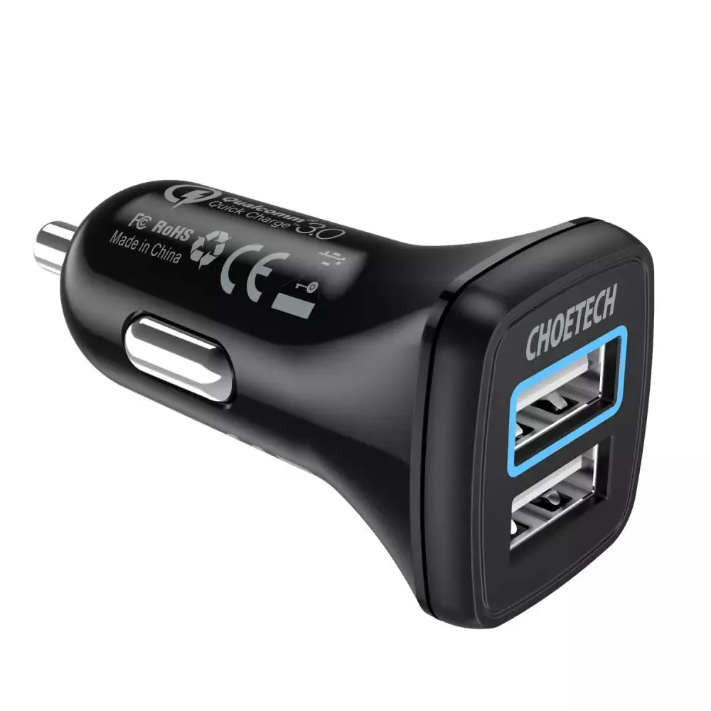 Limited Stock Offer Deal of the Day Choetech C0051 Qc 3.0 Dual Usb-A Ports 36W Car Charger
