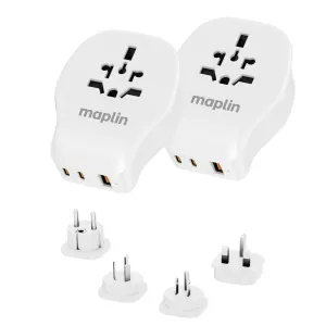 Mega Discount Today Maplin Worldwide Travel Adapter - Pack Of 2