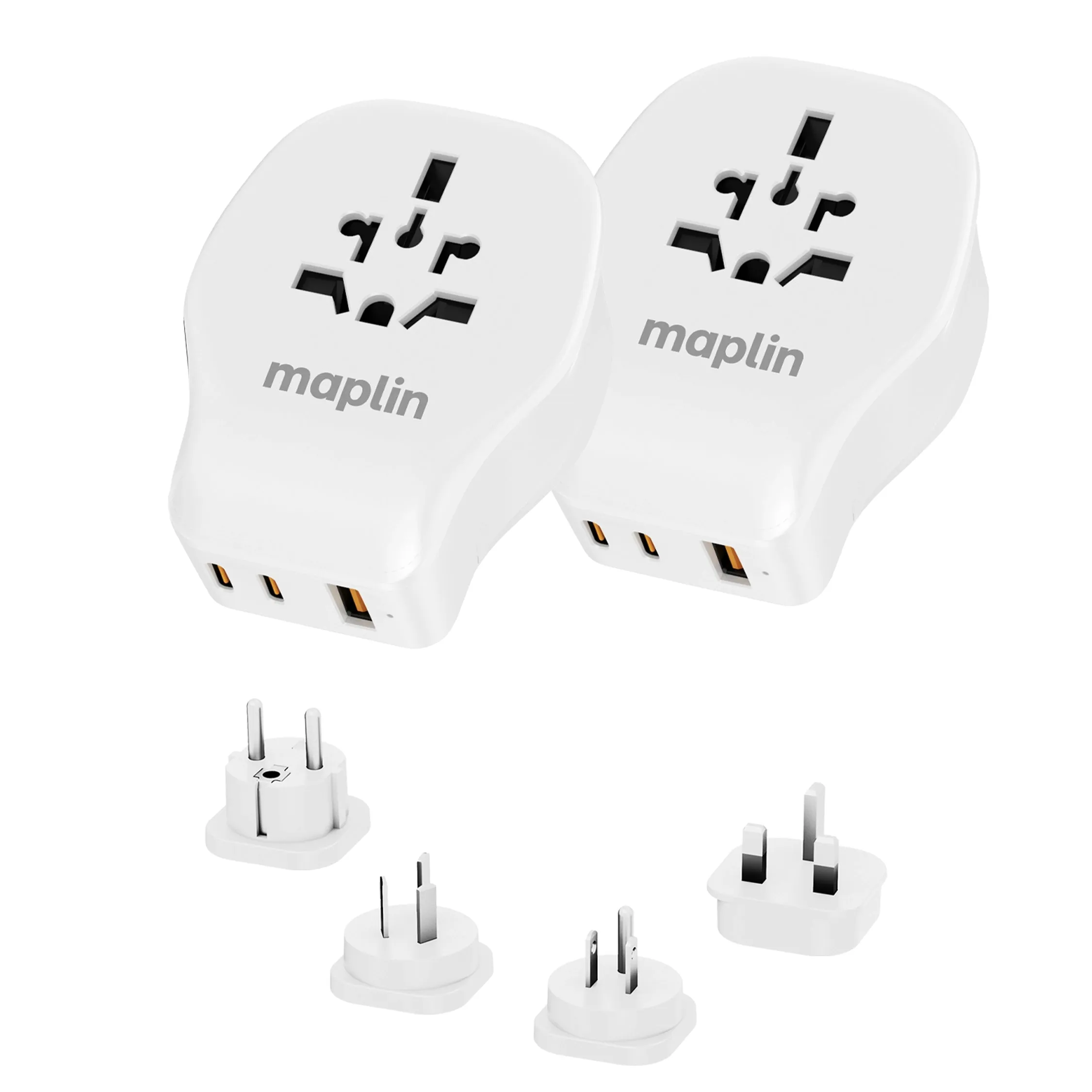 Mega Discount Today Maplin Worldwide Travel Adapter - Pack Of 2