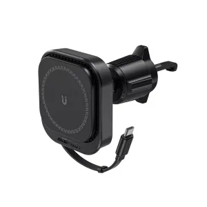 Acefast Universal Magsafe Magnetic Car Air Vent Holder & Usb-C Retractable Cable - Black Today Only Hot Pick