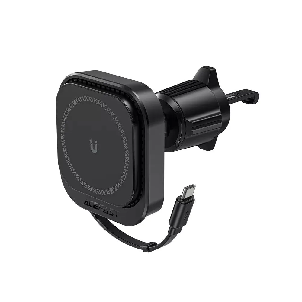 Acefast Universal Magsafe Magnetic Car Air Vent Holder & Usb-C Retractable Cable - Black Today Only Hot Pick