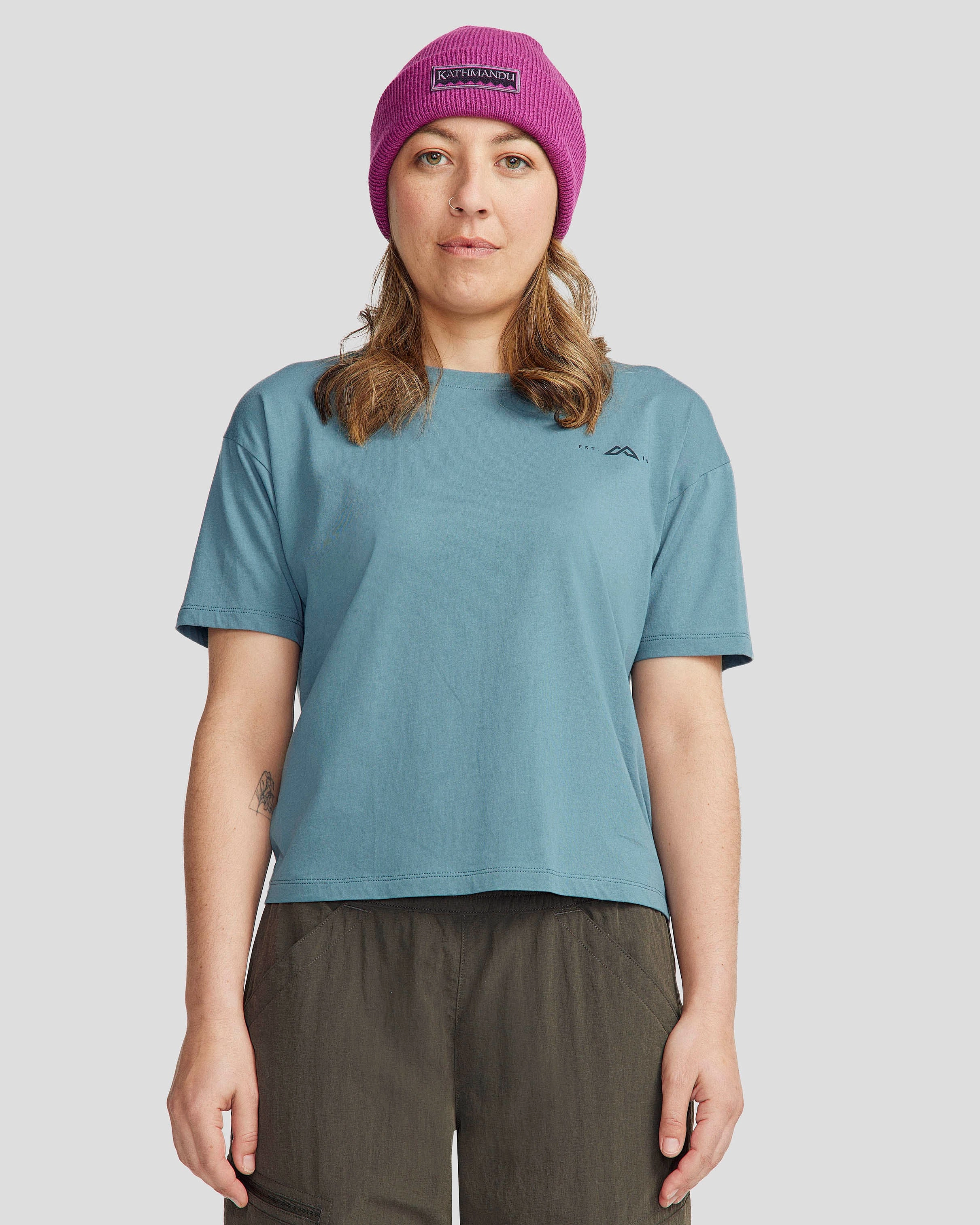 Women'S 1987 Organic Cotton T-Shirt - Washed Blue Save More Online
