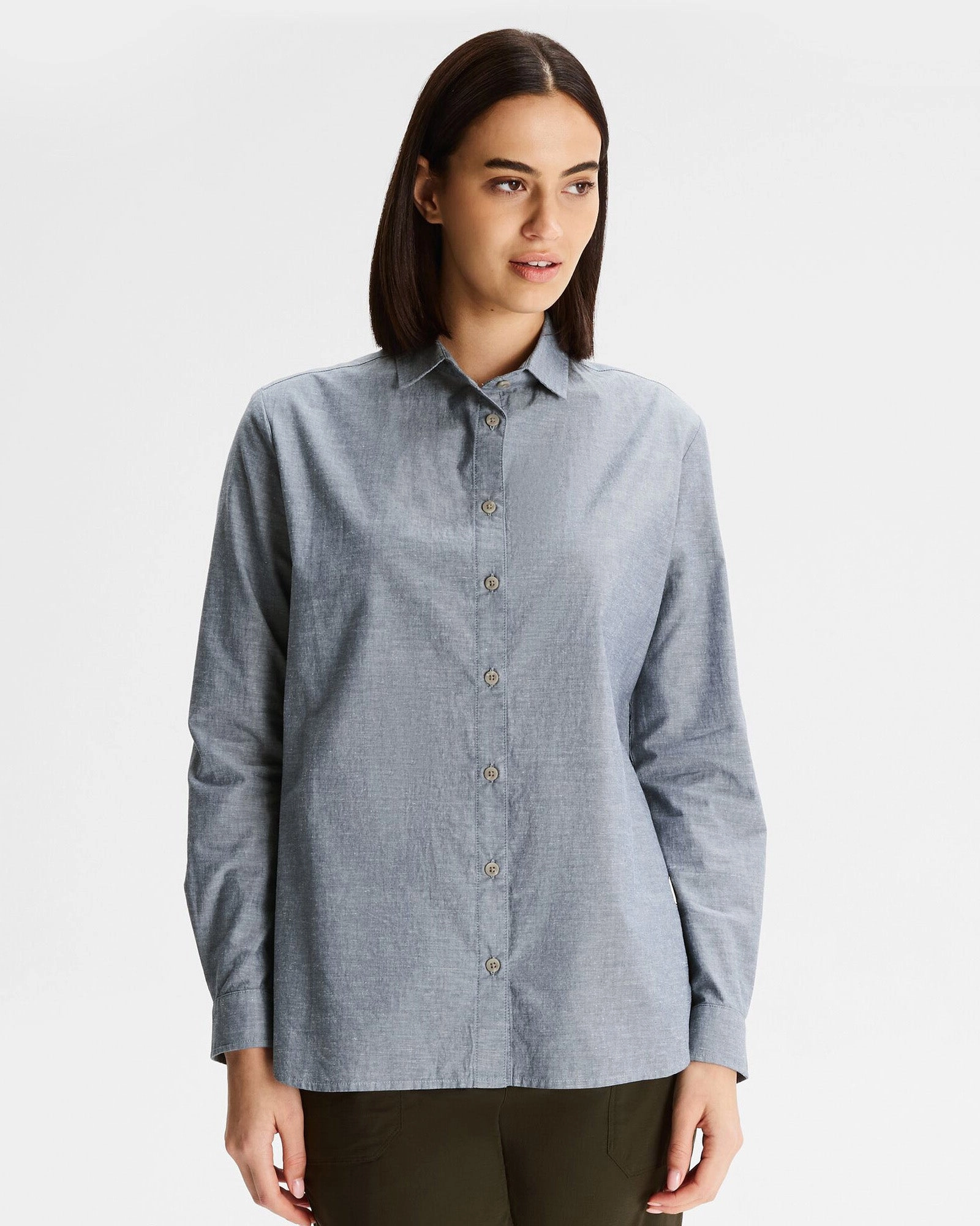 Women'S Flaxton Lt Long Sleeve Shirt - Chambray Blue Clearance Event Alert
