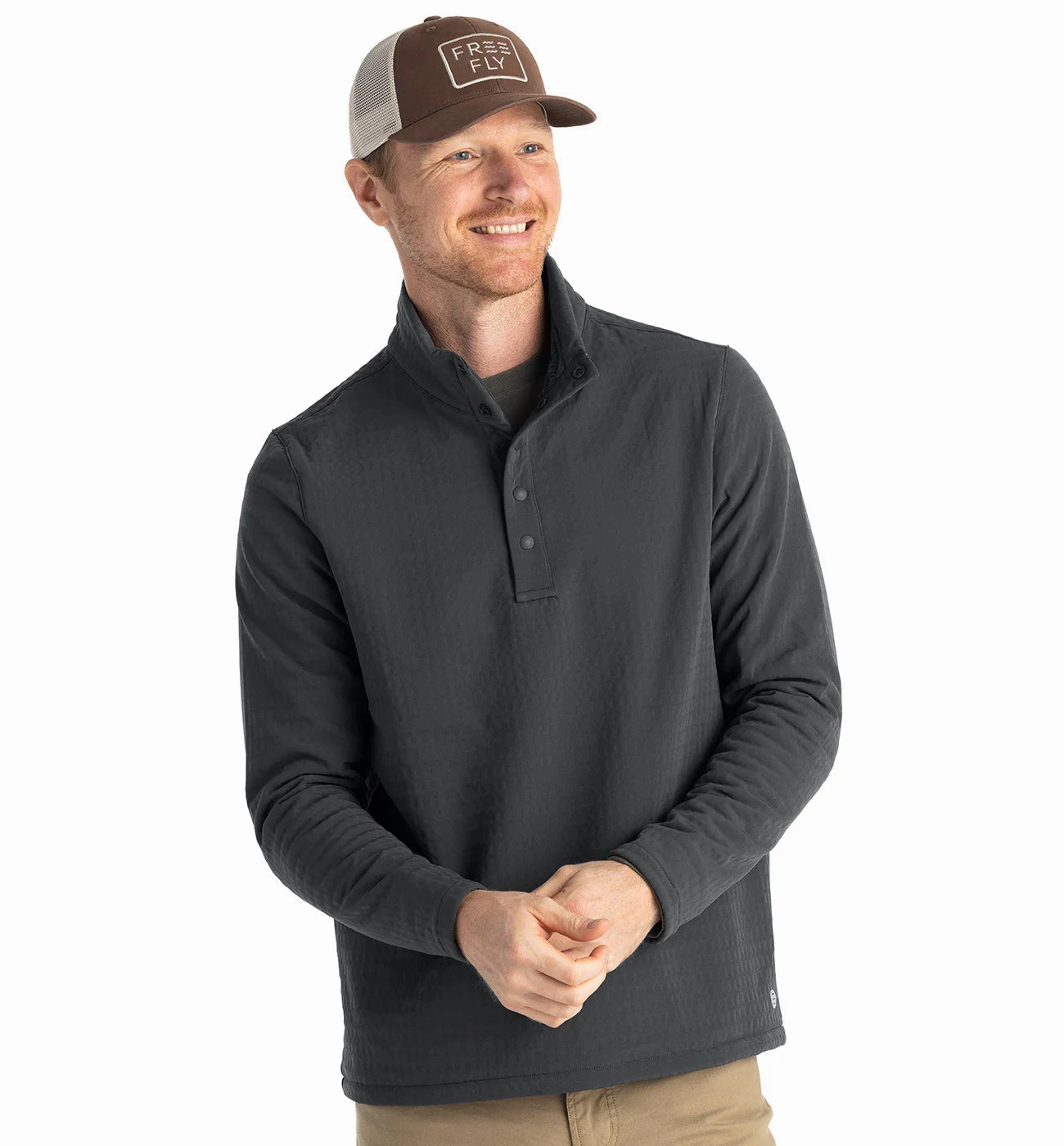 Exclusive Online Deal Instant Savings Deal Men'S Gridback Fleece Snap Pullover