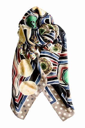 Shop the Savings Exclusive Savings Event Cashmere Oversized Scarf "Mysterious Game" - Lacroix