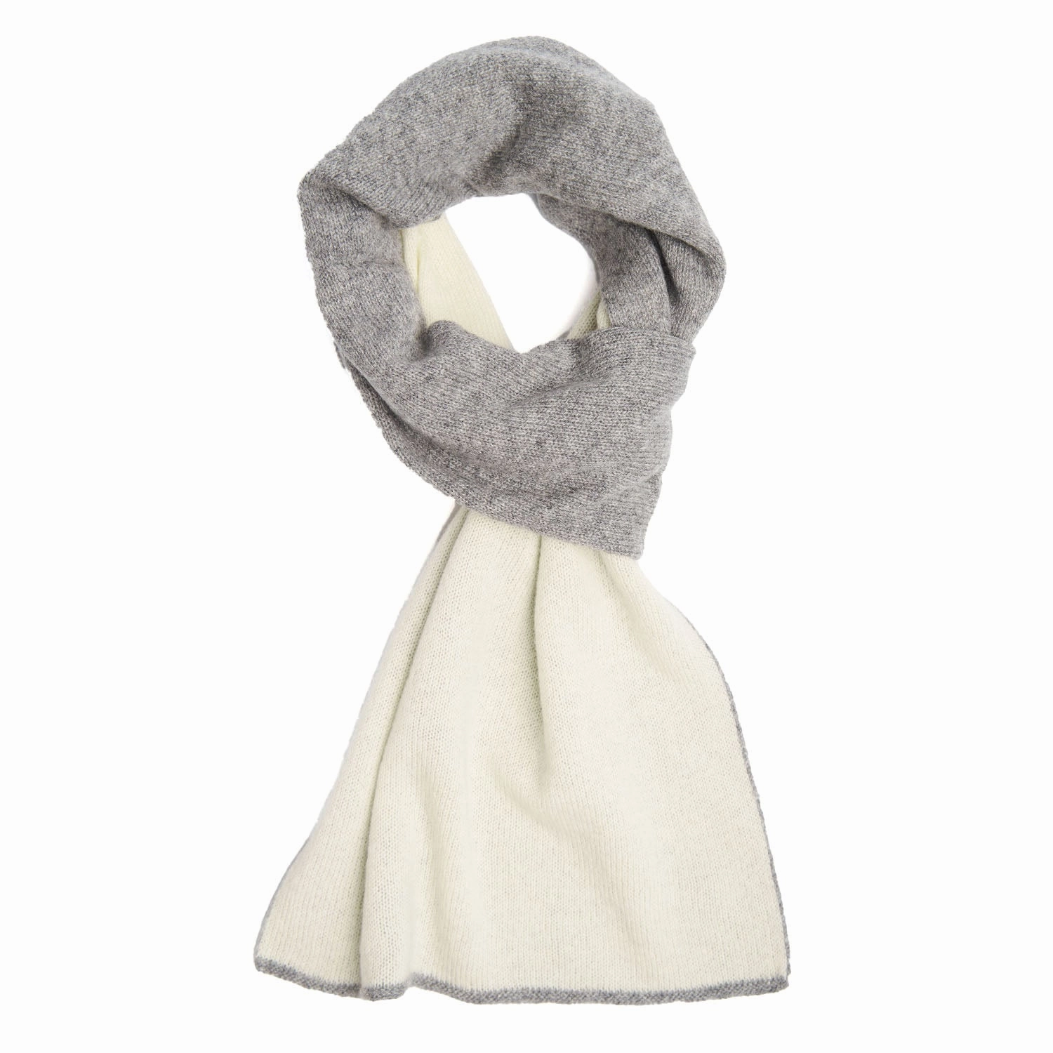 Special Price Today Gray And White Two-Tone Cashmere Neck Warmer
