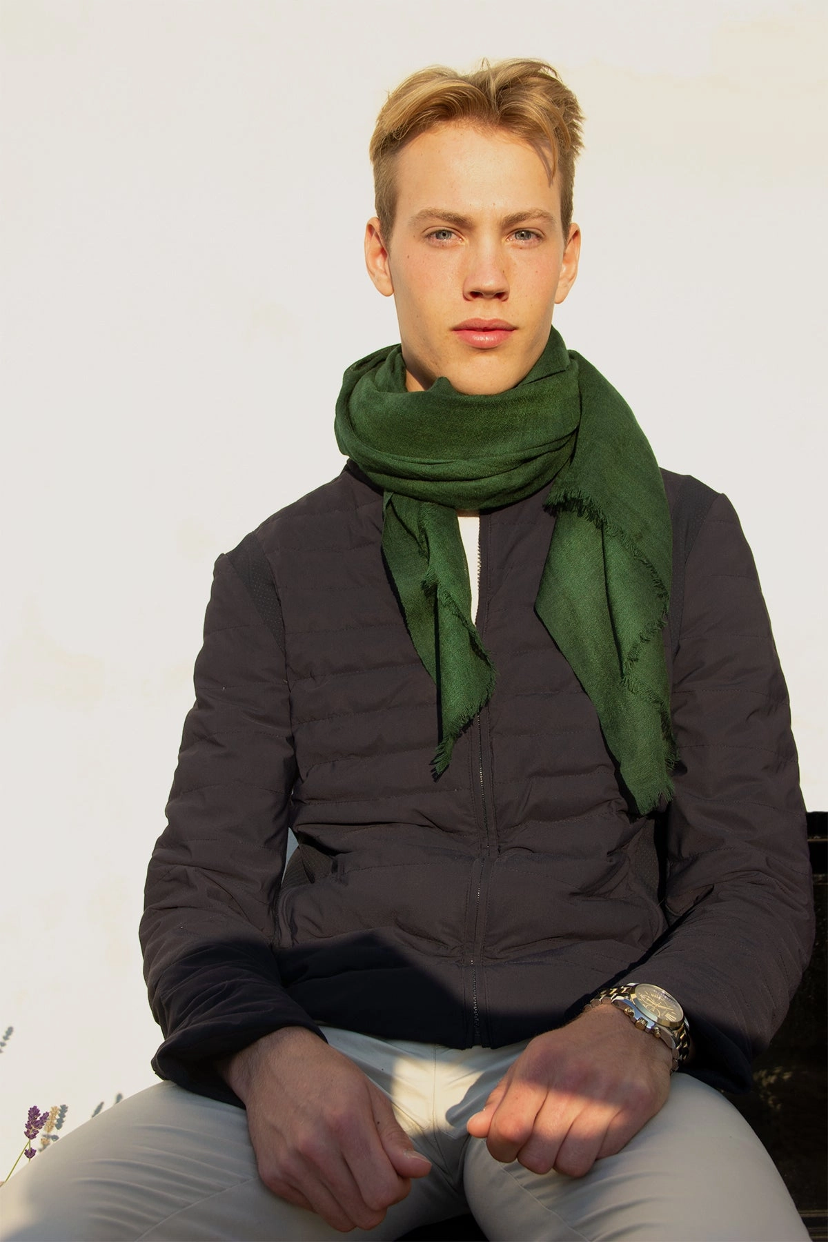 Special Deal Frenzy Shop the Best Deals Green Scarf In 100% Pure Soft Wool