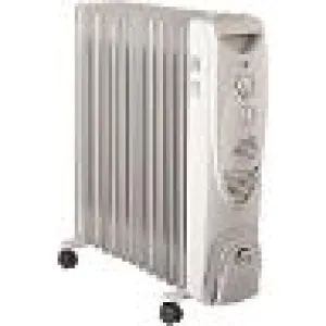 Heater, Oil-Filled Radiator, 2500 W, 13? Fins, White