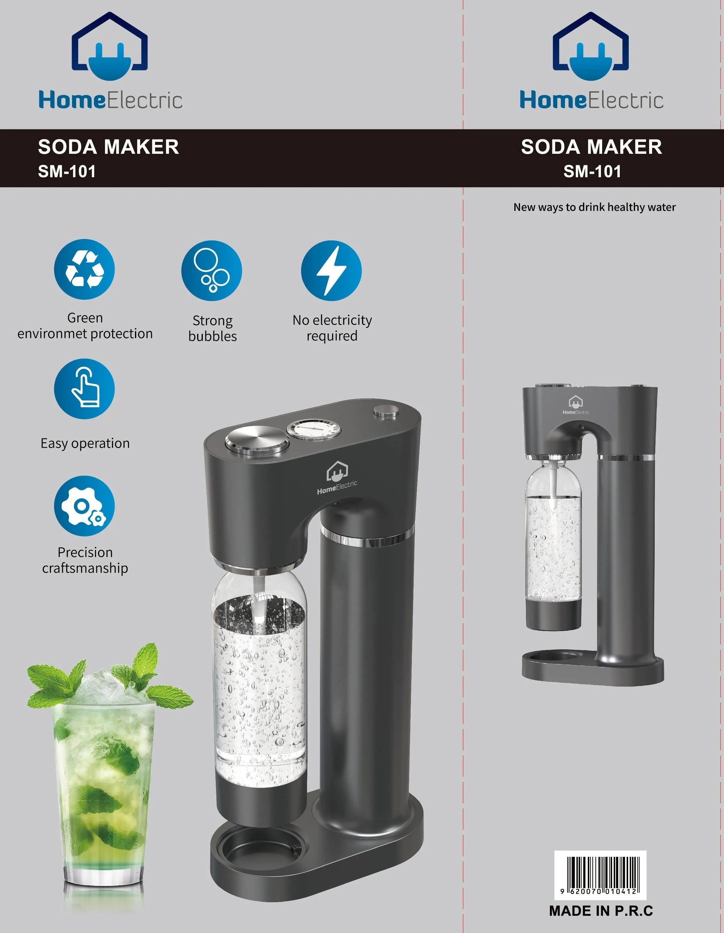 Home Electric Soda Maker, Silver
