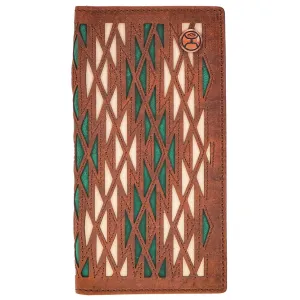 Hooey Original "Chapawee" Turquoise Aztec Print Leather Rodeo Wallet In Brown Save Today Only Today Only Savings