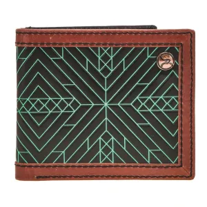 MustHave Deals Special Deal Frenzy Hooey "Neon Moon" Turquoise Aztec Roughy Bi-Fold Wallet