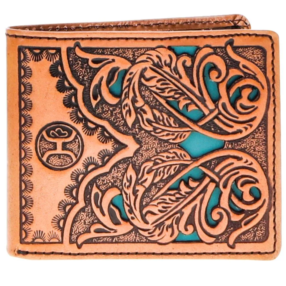 Hooey "Phoenix" Bi-Fold Wallet In Tan And Turquoise Dont Miss Todays Deal
