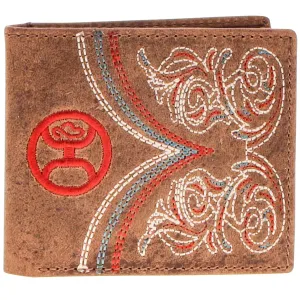 Hooey "Ranger" Embroidered Tan Leather Bi-Fold Wallet Shop Hot Deals Hot Offer Frenzy