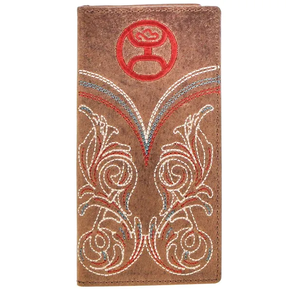 Hooey "Ranger" Tan With Embroidered Accents Rodeo Wallet Weekend Sale Special