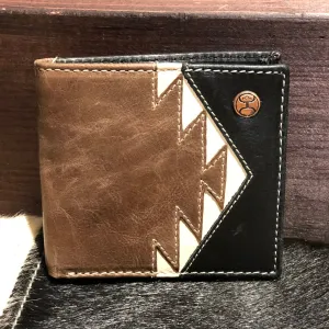 Hooey Tonkawa Ivory Aztec Inlay Bi-Fold Wallet In Black And Brown Grab It Now Limited Time Hot Deal