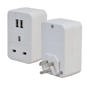Maplin Uk To Us Travel Adapter Plug With 2X Usb-A - Pack Of 2 Hot Offer Ending Soon