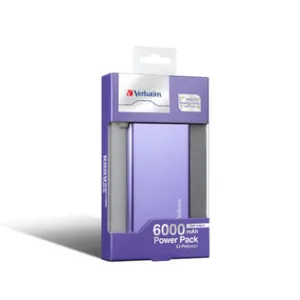 Big Hot Sale Flash Sale Alert Verbatim 64686 6000Mah Li-Polymer Power Pack Charger (Purple)
