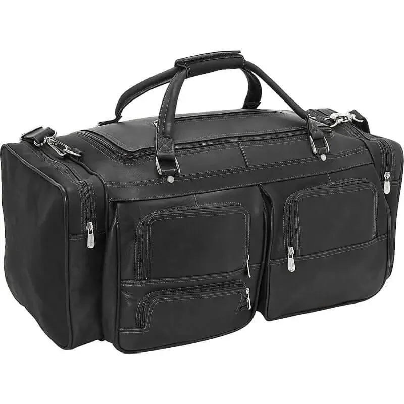 Shop the Savings MustHave Deal Piel Leather 24" Duffel With Pockets