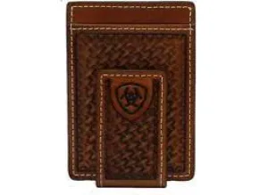 Ariat Men'S Basketweave Money Clip Wallet Flash Sale Alert Now