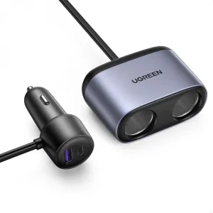 Ugreen 30886 With 2 Extended Sockets Usb A   Usb Type C Car Charger Special Online Offer Big Savings Event