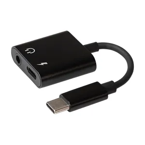 Deal of the Day Nikkai Usb-C To 3.5Mm Headphone Jack / Usb-C Pd Charging Port Adapter - Black, 10Cm