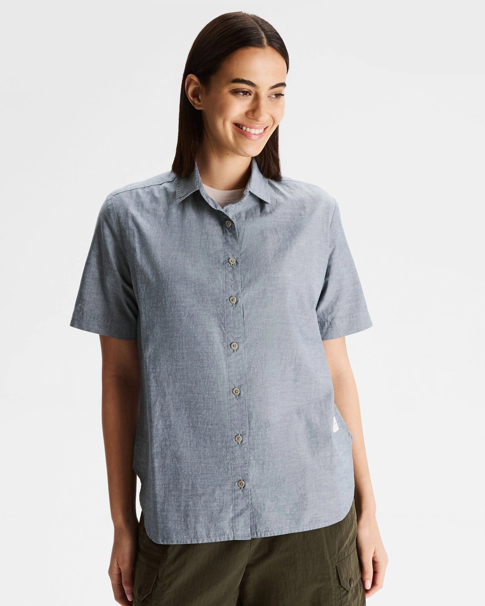 Women'S Flaxton Lt Short Sleeve Shirt - Chambray Blue Instant Savings Deal Hot Savings Alert