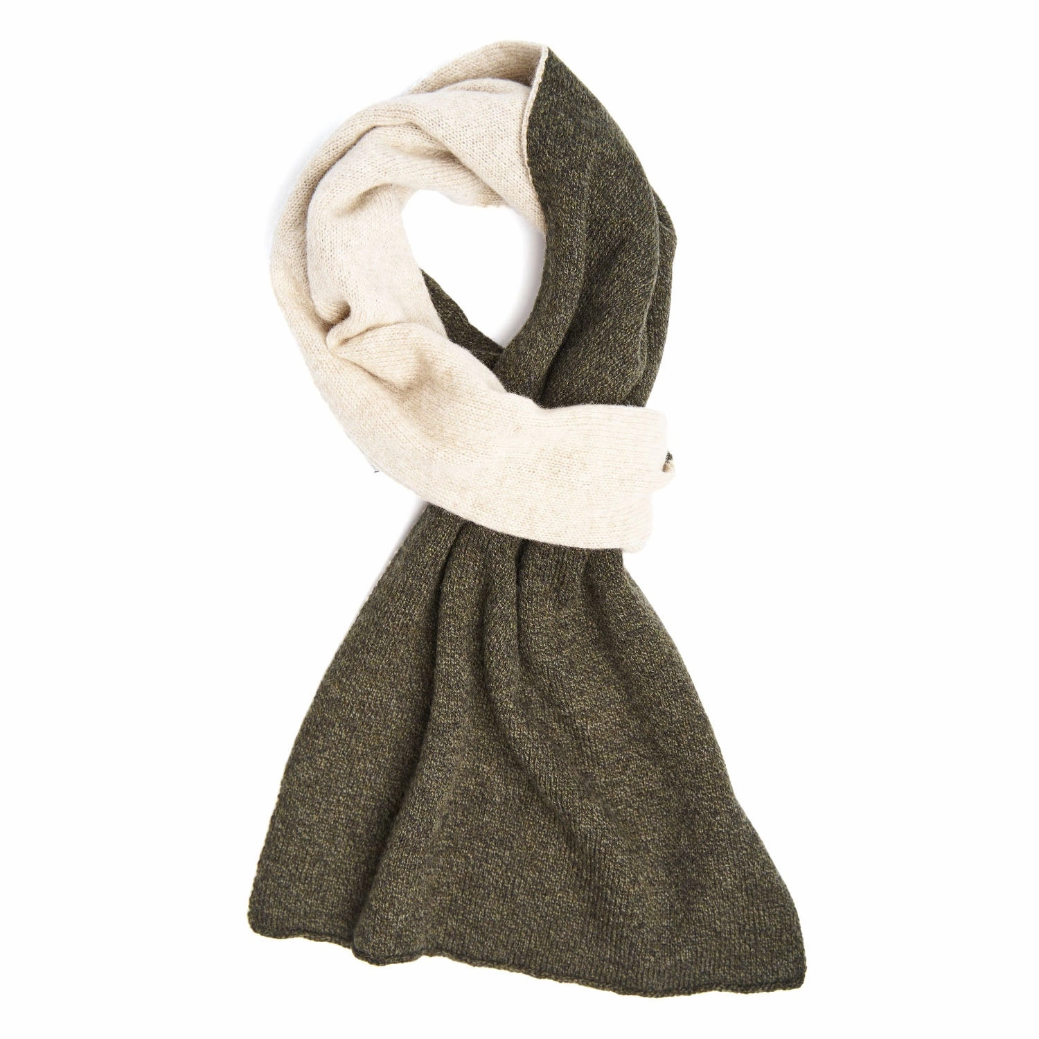 Dark Green And Beige Two-Tone Cashmere Neck Warmer Deal Frenzy Today Price Drop Alert