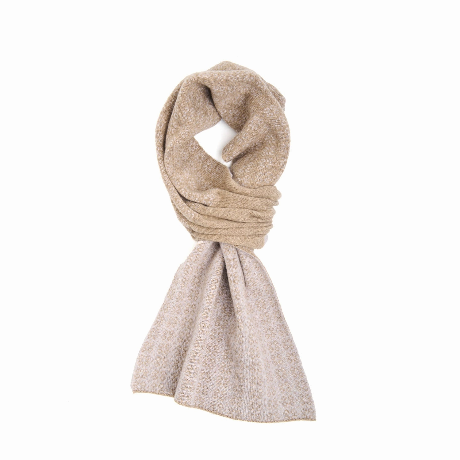 Light Brown And Beige Neck Warmer With Micro Pattern Hot Picks Today Flash Discount Today