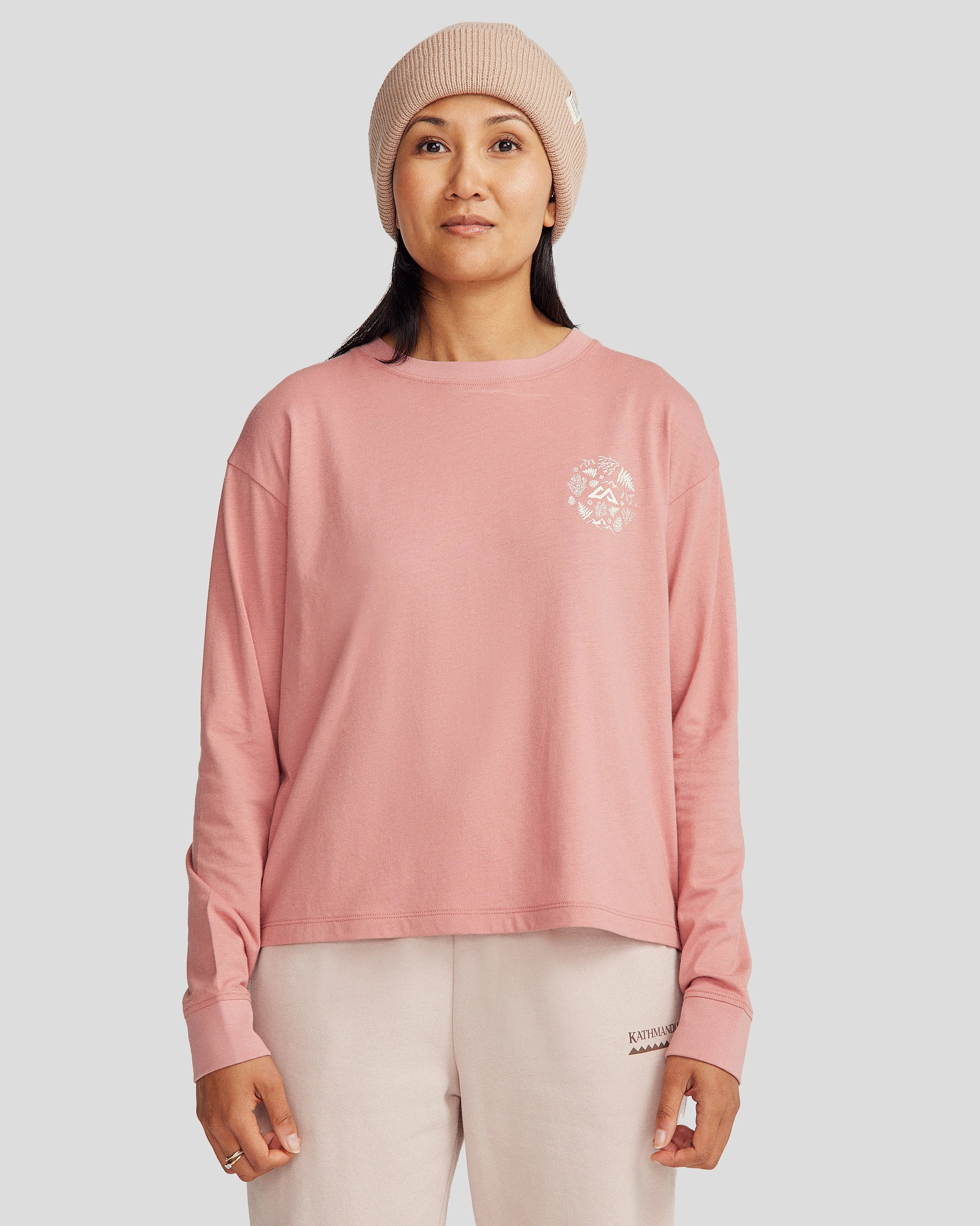 Shop the Best Deals Women'S Nature Icons Organic Cotton Long Sleeve T-Shirt - Light Clay