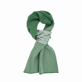 Big Savings Event Trendy Picks Today Dark And Light Green Neck Warmer With Micro Pattern