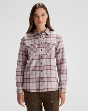 Women'S Carrillon Hf Long Sleeve Shirt  - Mountain Plaid Dove Exclusive Deal Inside Daily Special Offer