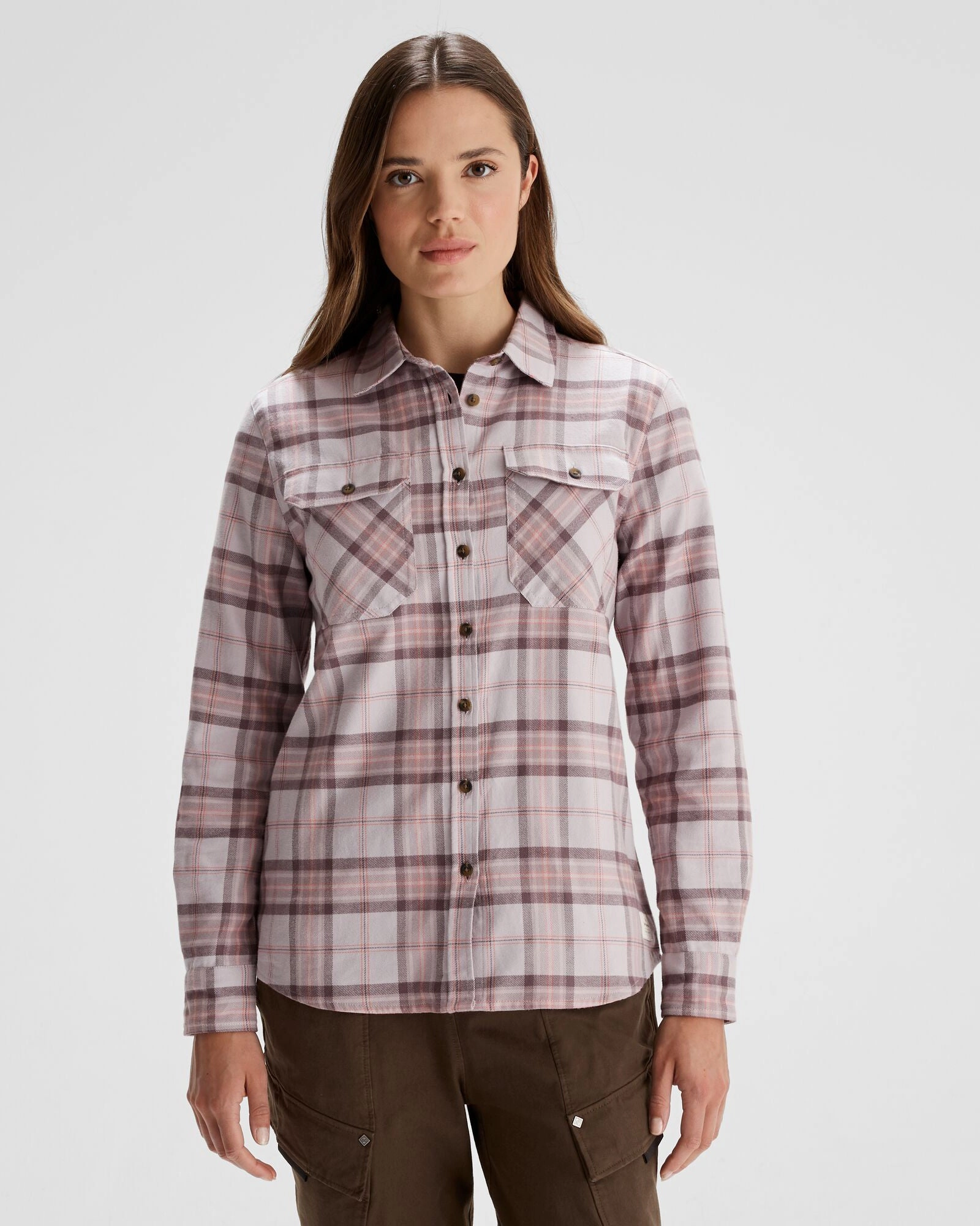Women'S Carrillon Hf Long Sleeve Shirt  - Mountain Plaid Dove Limited Offer Alert Dont Miss Big Savings