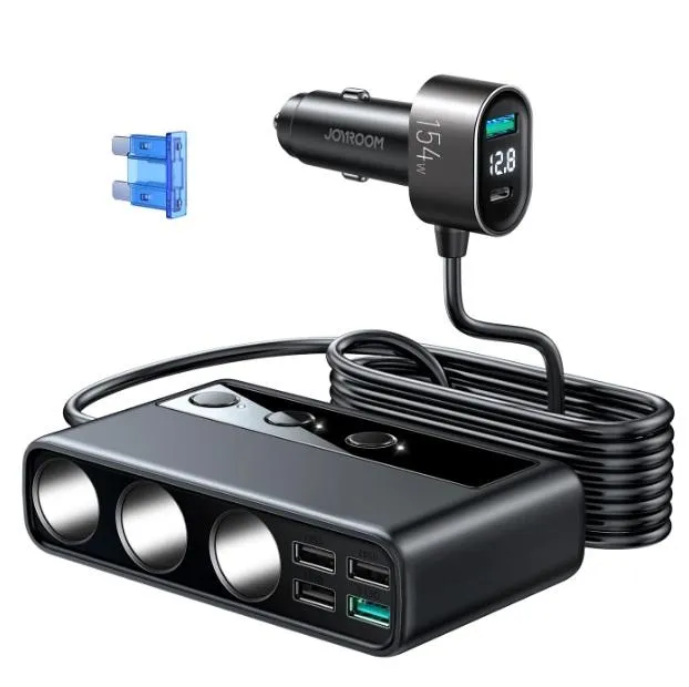 Joyroom Jr-Cl06 154W Car Charger With Three Sockets Pd Qc3.0 Usb*4 Daily Clearance Deal