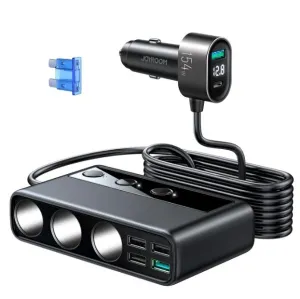 Joyroom Jr-Cl06 154W Car Charger With Three Sockets Pd Qc3.0 Usb*4 Daily Clearance Deal