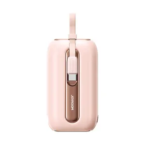 Mega Savings Now Today Only Offer Joyroom Jr-L012 Colorful Series Mini Power Bank With Dual Cables 10000Mah - Pink