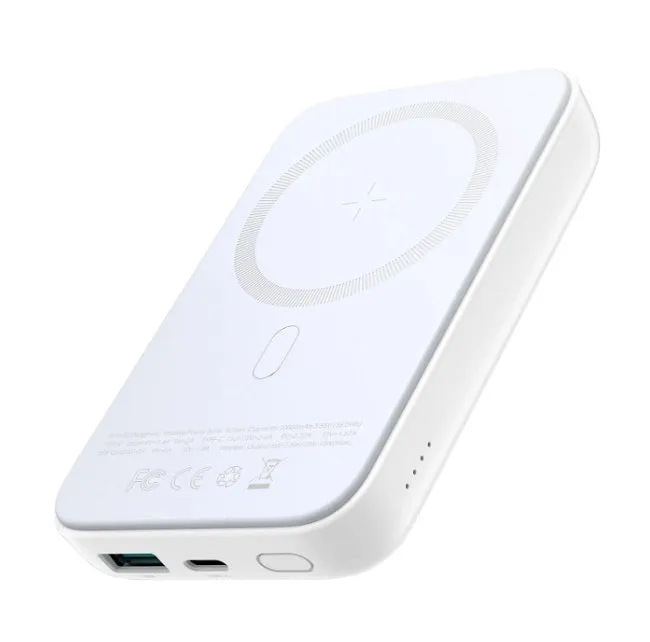 Joyroom Jr-W020 20W Mini Magnetic Wireless Power Bank 10000Mah - White Grab It Before Gone