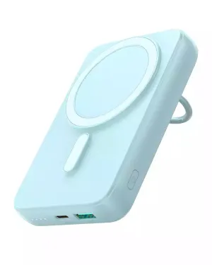 Surprise Discount Today Perfect Gift Sale Joyroom Jr-W050 20W Magnetic Wireless Power Bank With Ring Holder 10000Mah - Blue