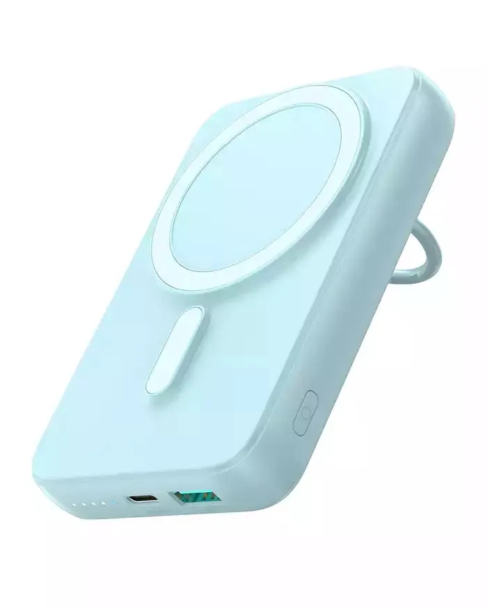 Surprise Discount Today Perfect Gift Sale Joyroom Jr-W050 20W Magnetic Wireless Power Bank With Ring Holder 10000Mah - Blue