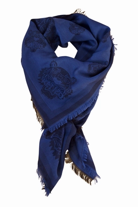 Special Savings Today Kenzo Scarf In Beautiful Blue Shade