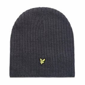 Price Slash Today Online Exclusive Deal Knitted Ribbed Beanie T28 Mid Grey Marl