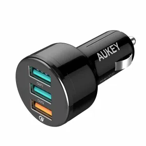Aukey 3-Port Car Charger With Quick Charge 3.0 Gift Ideas Galore