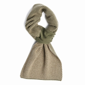 Trending Now Offer Price Slash Today Dark Green And Light Brown Cashmere Neck Warmer