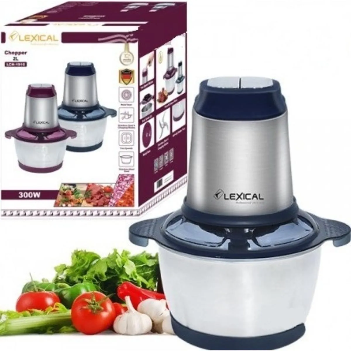 Lexical Chopper, 2Lit, 300Watts, Stainless Steel
