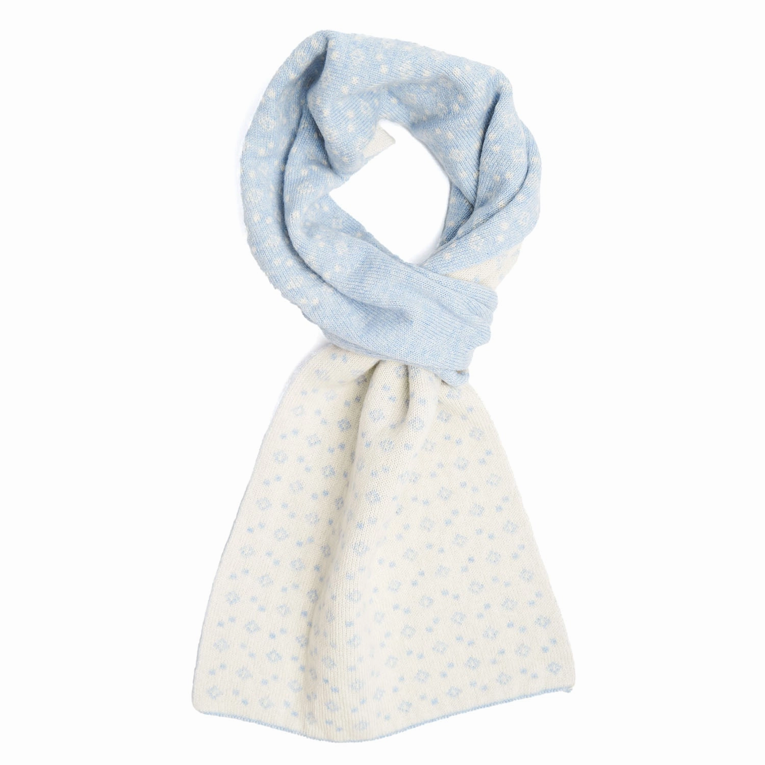 Light Blue And Beige Two-Tone Cashmere Neck Warmer Exclusive Online Offer