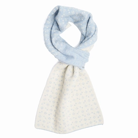 Light Blue And Beige Two-Tone Cashmere Neck Warmer Exclusive Online Offer