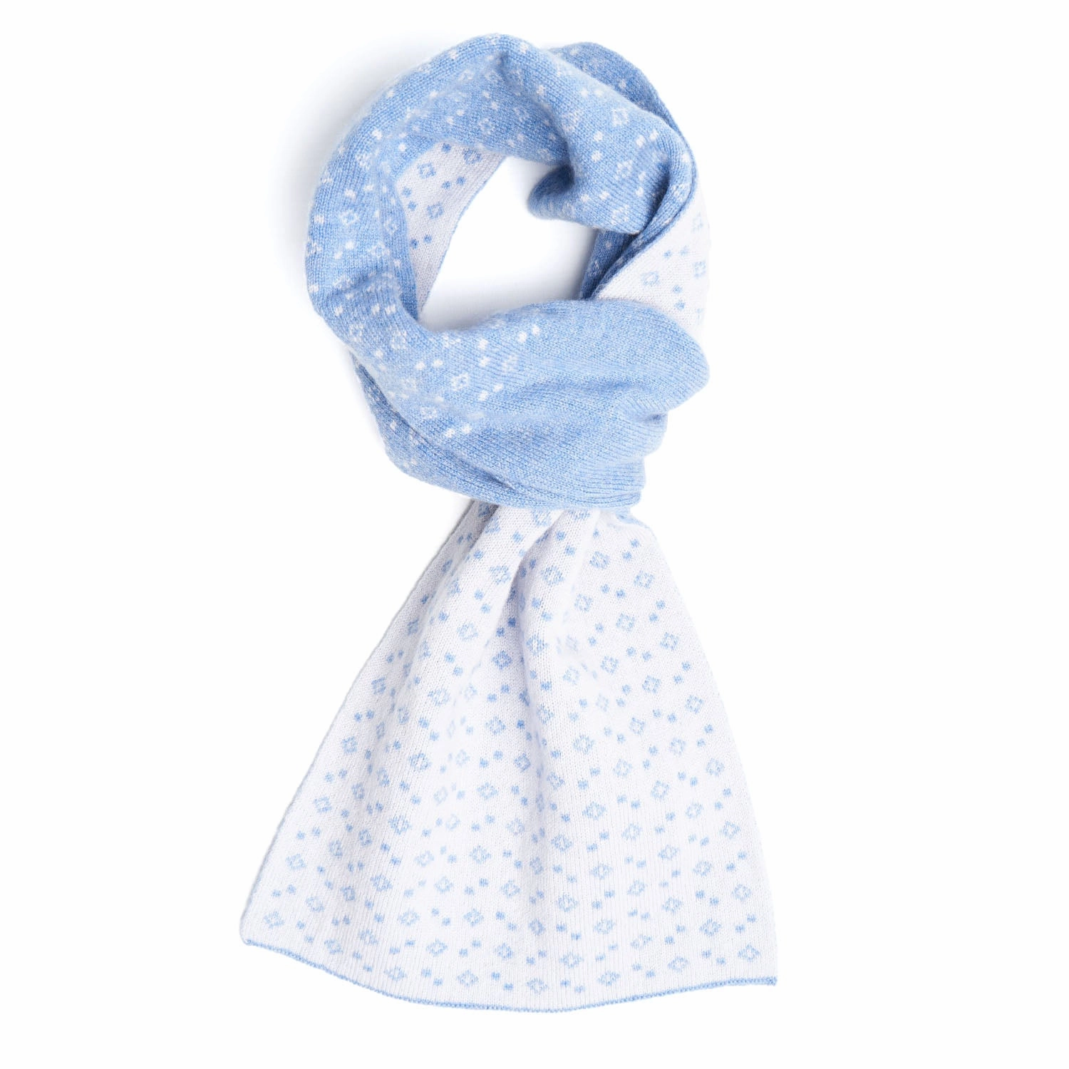 Light Blue And White Two-Tone Cashmere Neck Warmer Trendy Picks Today
