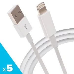 Shop Smart Save Maplin Lightning Connector To Usb-A Charging Cable - White, 1M (Pack Of 5)